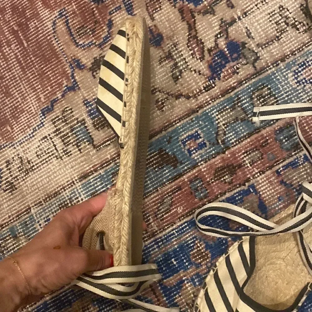 Soludos Striped Lace Up Espadrilles